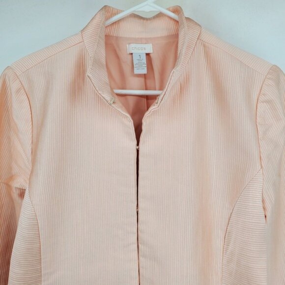 J. Crew Pink Clasp Front Ribbed Blazer Preppy Career Topper Jacket Medium - Picture 6 of 9
